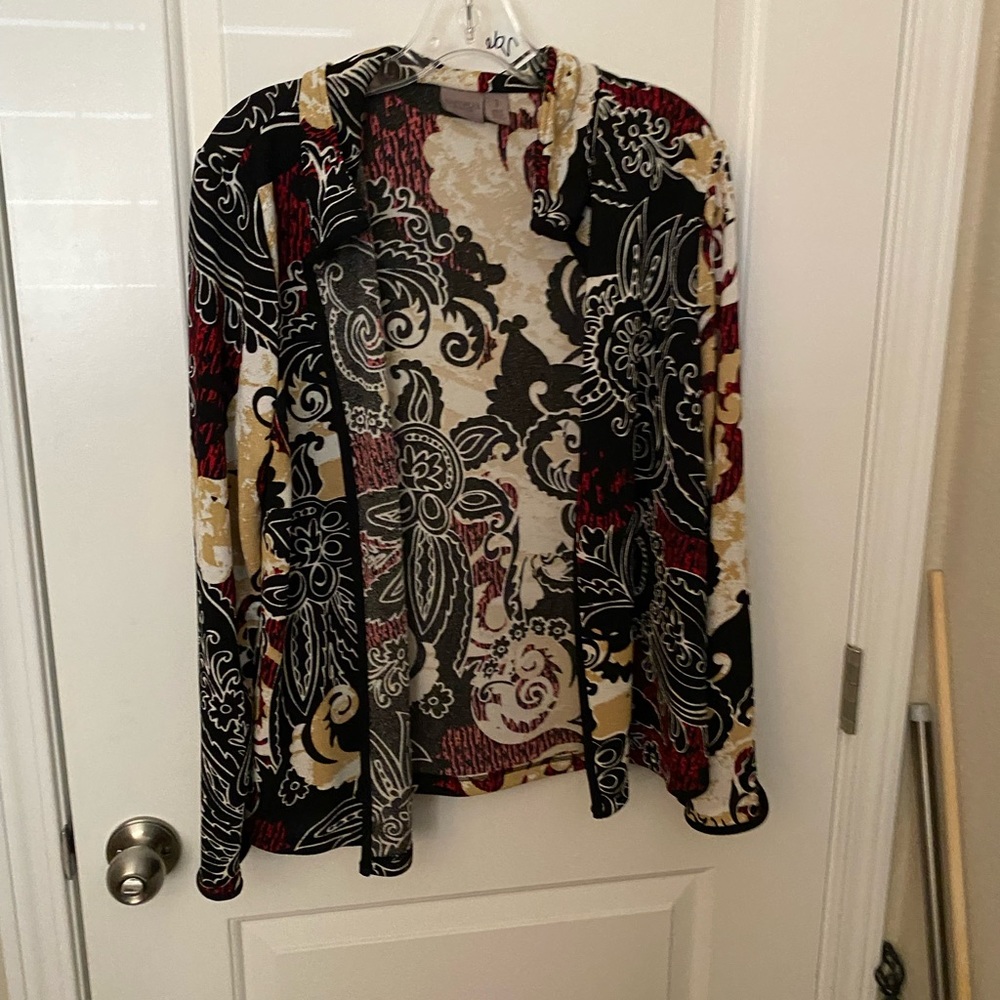 Chicos travelers blouse work shirt flower pattern size 1